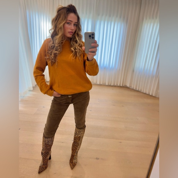 Aviator Nation Rainbow Sunburst Crewneck Sweatshirt Mustard - Picture 3 of 10